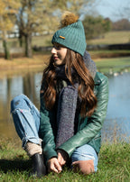 Eco Callie Beanie in Sage - Sweet Turns