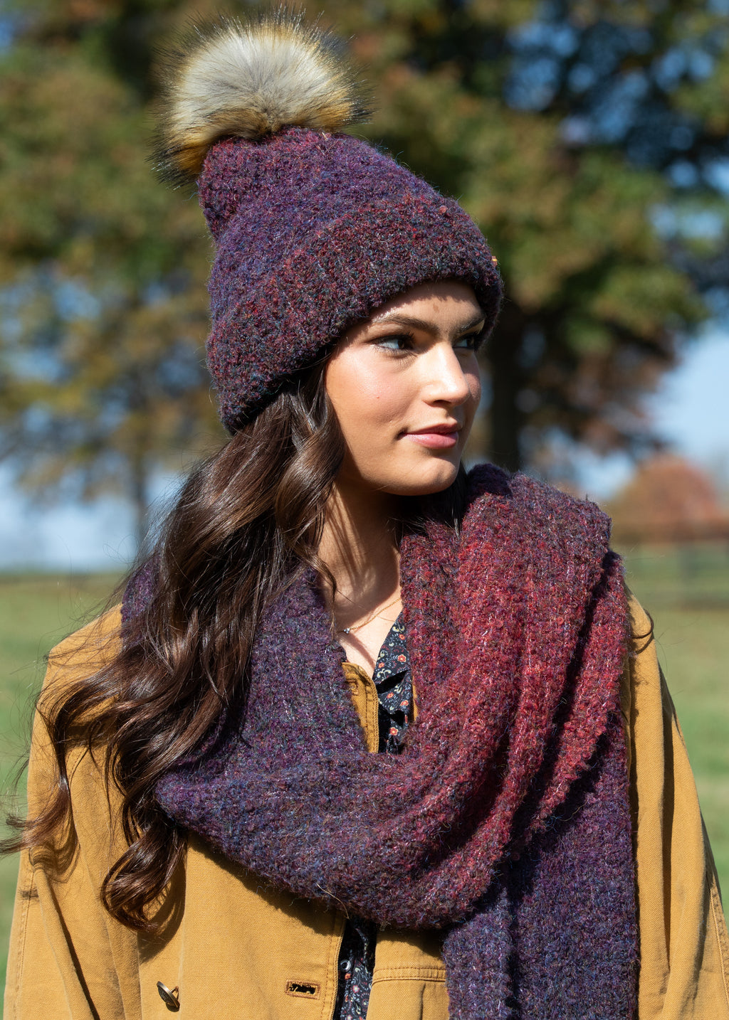 Eco Caroline Scarf in Wine - Sweet Turns