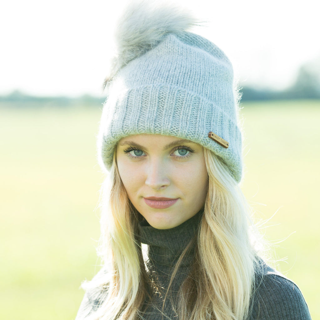 Cashmere Blend Beanie in Grey - Sweet Turns