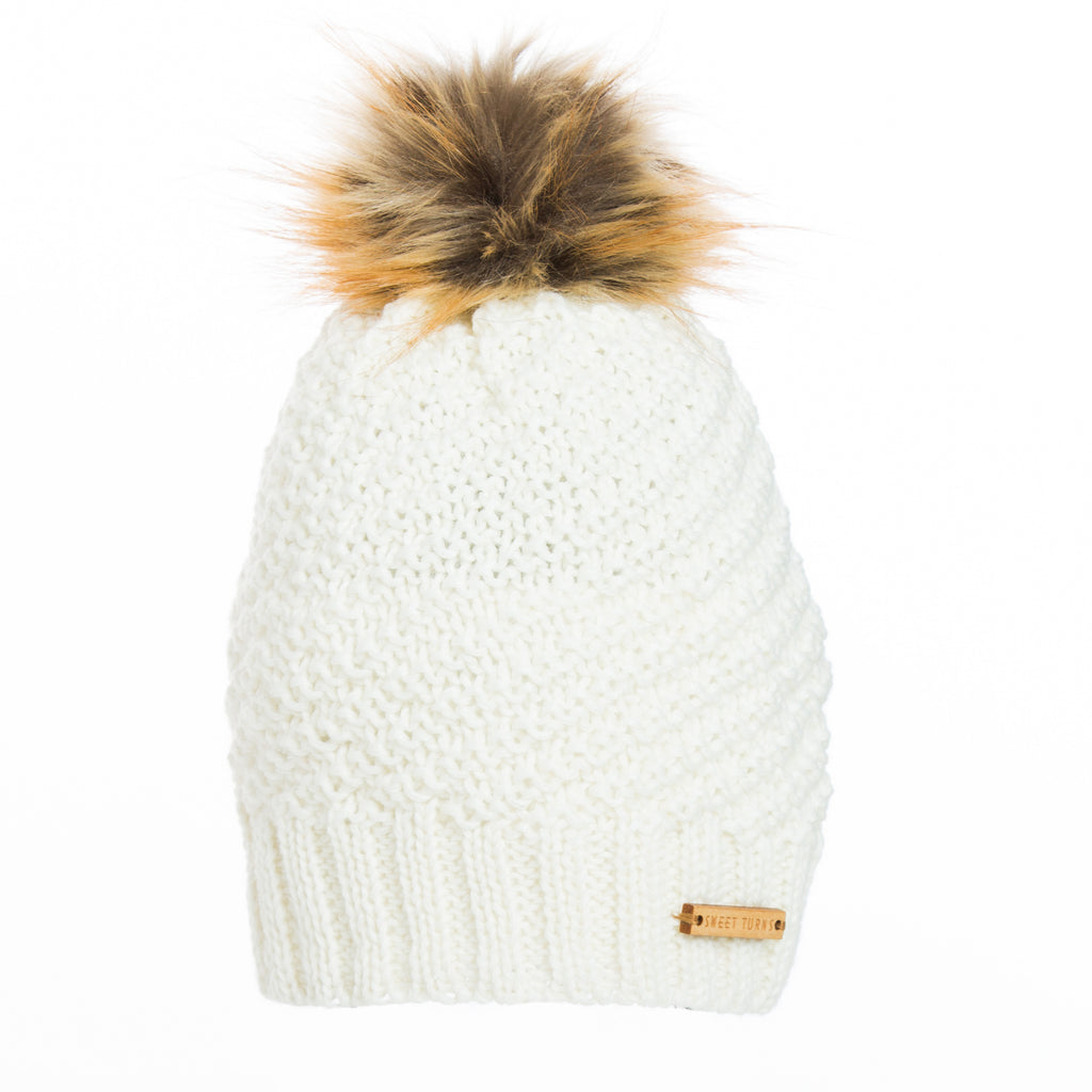 Kids' Lexington Beanie in White - Sweet Turns